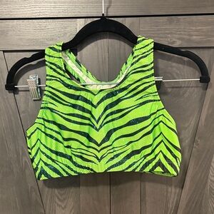 Vibrant Green Zebra Print Women's Top